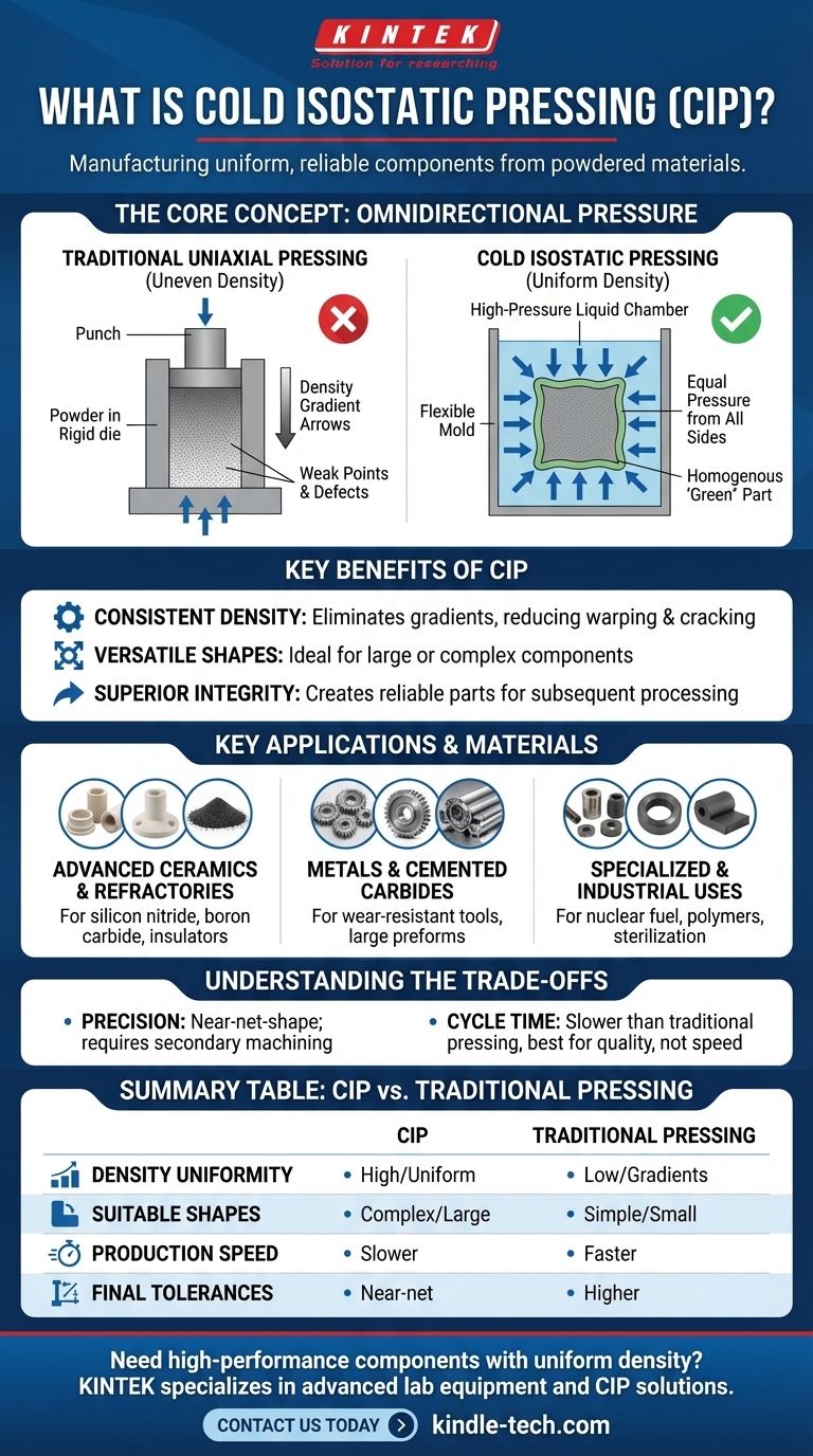 ¿Cuál es el uso del prensado isostático en frío? Lograr una densidad uniforme para piezas superiores Guía Visual