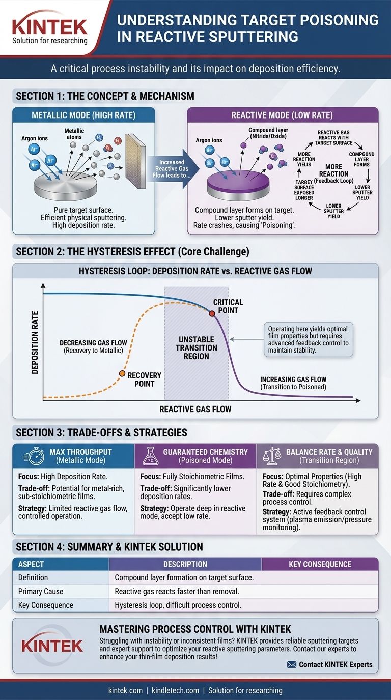 Qu'est-ce que l'empoisonnement de cible en pulvérisation cathodique ? Un guide sur l'instabilité et le contrôle du processus Guide Visuel