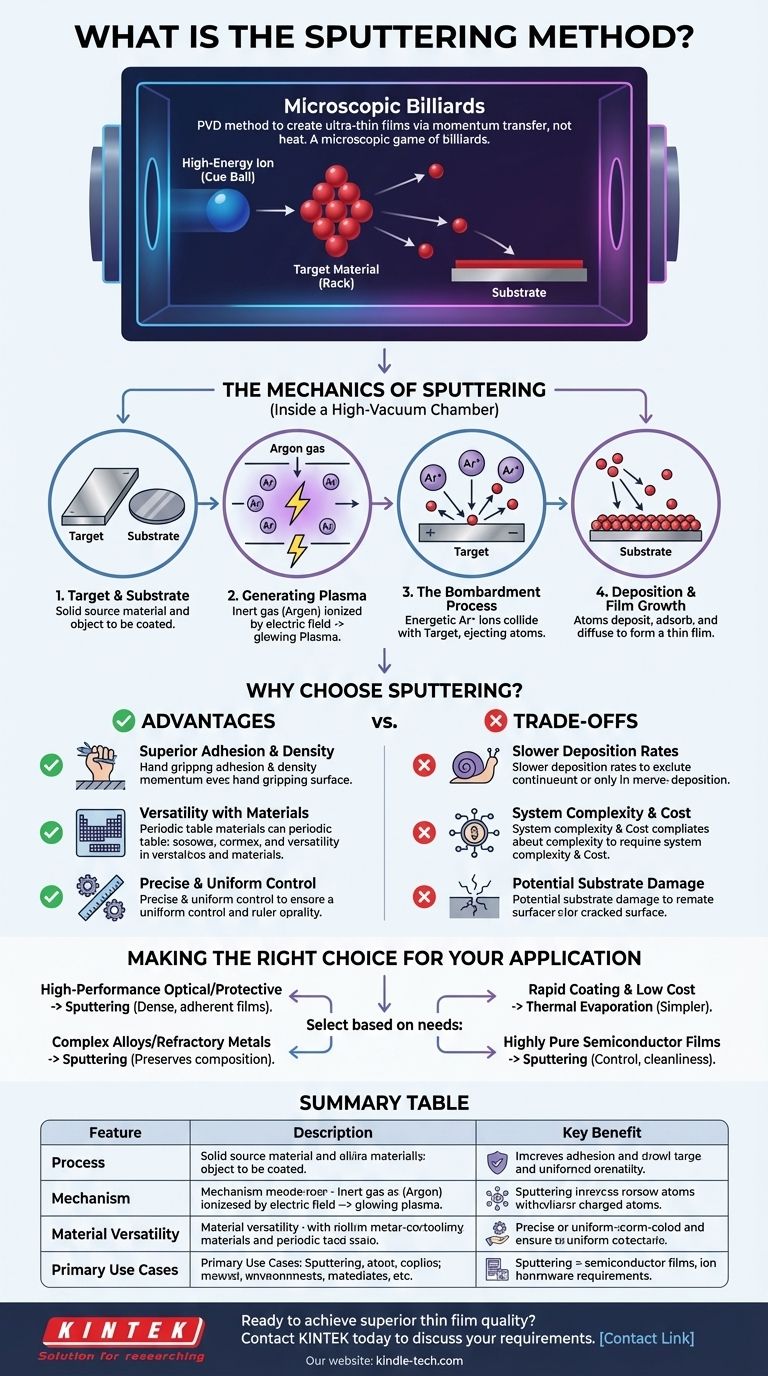 ¿Qué es el método de pulverización catódica (sputtering) para películas delgadas? Una guía para una deposición de películas delgadas superior Guía Visual