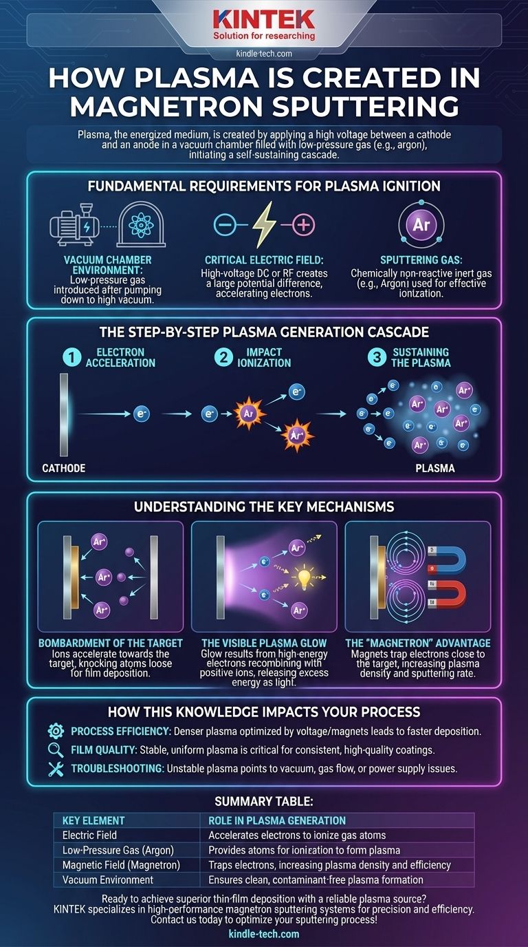 كيف يتكون البلازما في الرش المغناطيسي؟ محرك ترسيب الأغشية الرقيقة عالية الجودة دليل مرئي