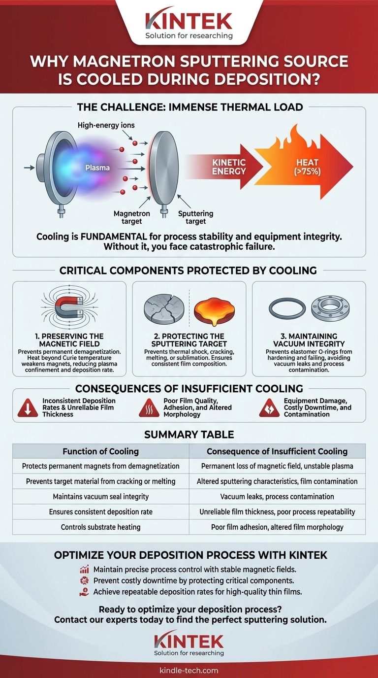 Why magnetron sputtering source is cooled during deposition? Essential for Process Stability & Equipment Protection Visual Guide
