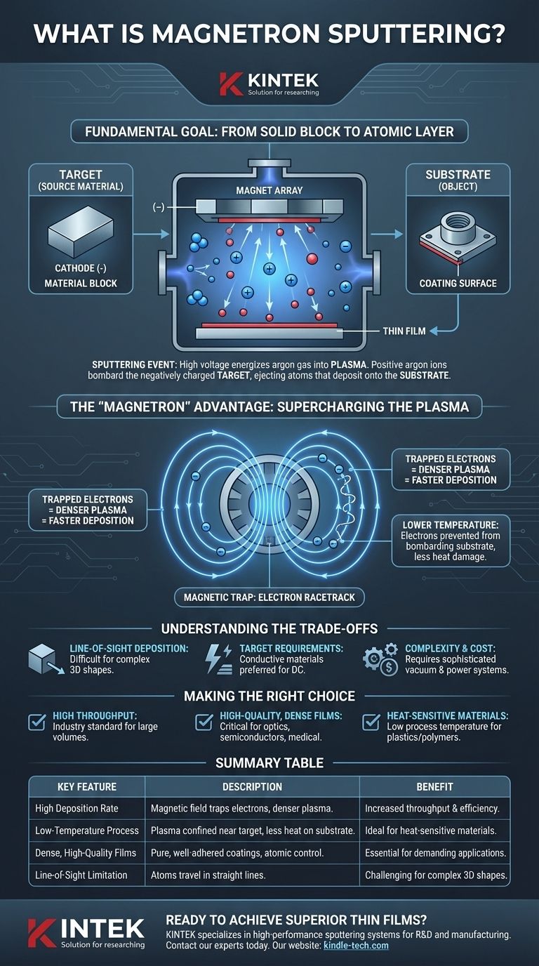 Qu'est-ce que la technique de pulvérisation cathodique magnétron ? Un guide pour le dépôt de couches minces à haute vitesse et de haute qualité Guide Visuel
