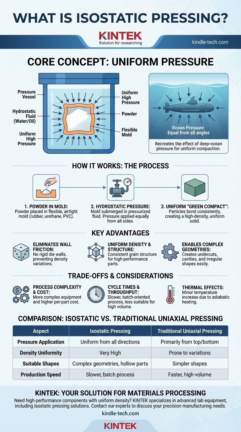 Quelle est la signification du pressage isostatique ? Obtenir une densité uniforme dans les pièces complexes Guide Visuel