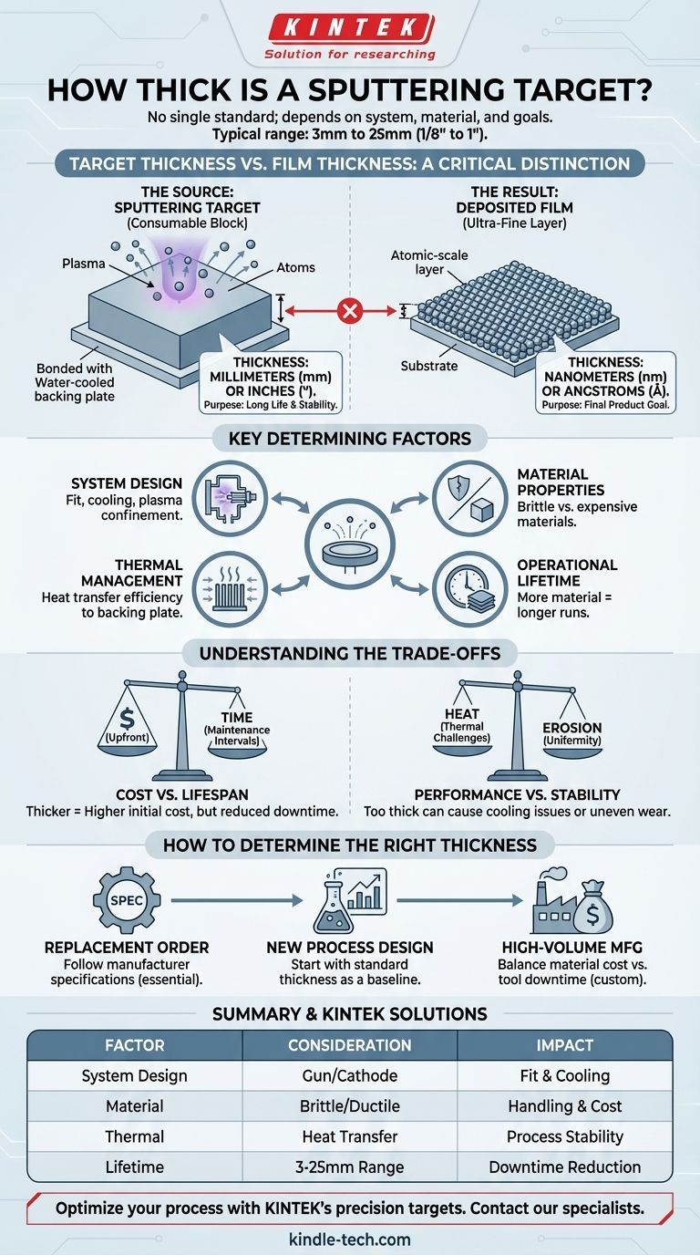 ¿Qué tan grueso es un blanco de pulverización catódica? Una guía para especificar el grosor correcto para su proceso Guía Visual