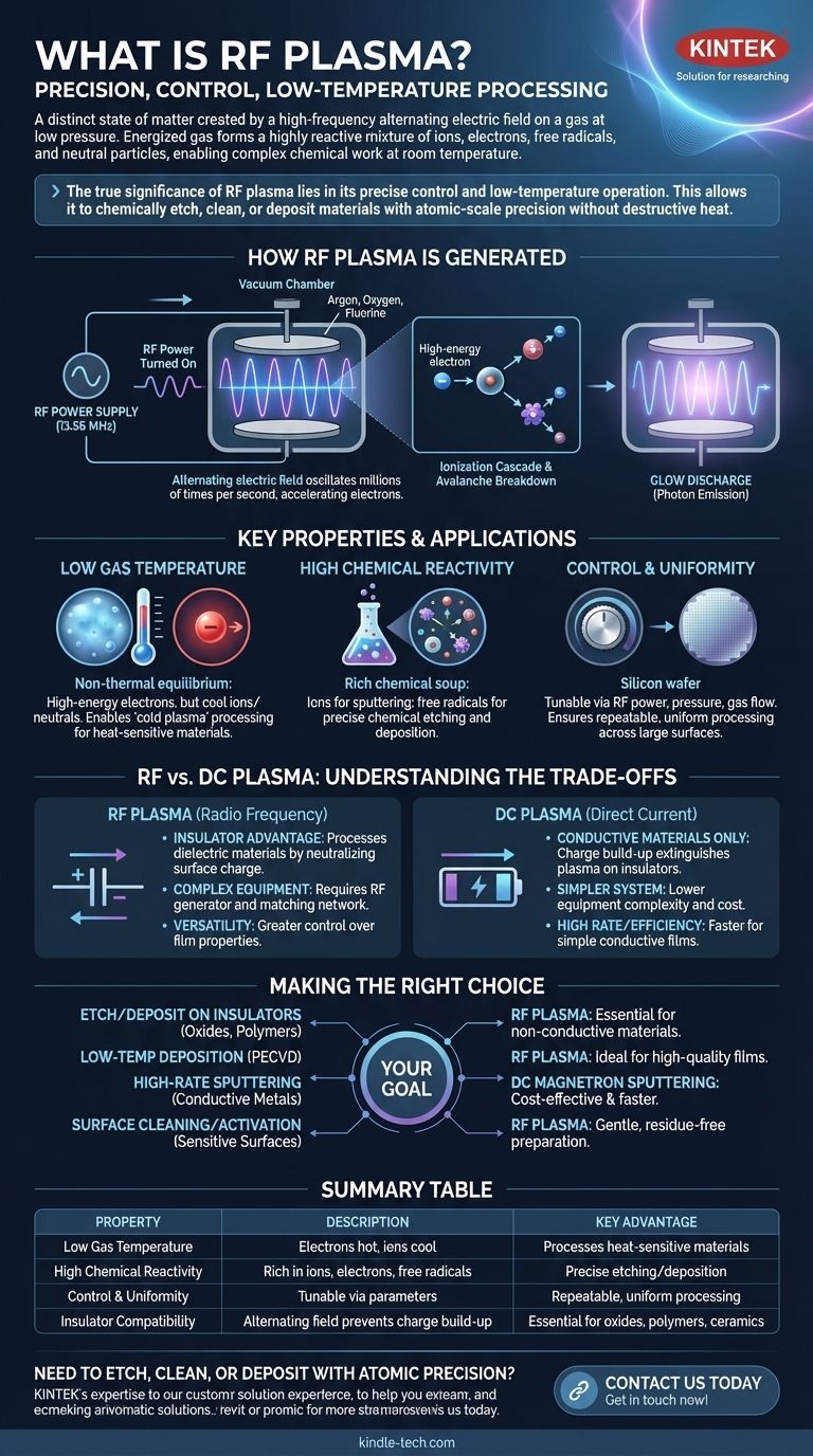 Cos'è il plasma a radiofrequenza (RF)? Una guida alla lavorazione dei materiali a bassa temperatura e ad alta precisione Guida Visiva
