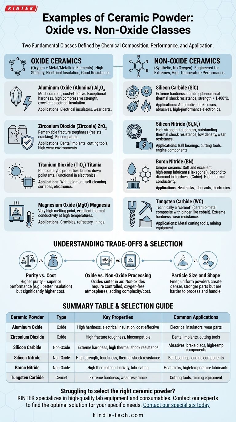ما هي أمثلة مسحوق السيراميك؟ دليل لمواد الأكاسيد وغير الأكاسيد دليل مرئي