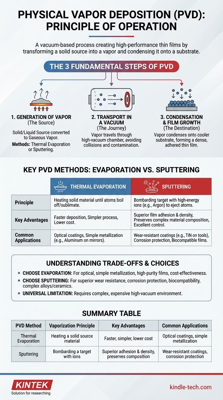 What is the principle of operation of physical Vapour deposition technique? A Guide to High-Performance Thin Films Visual Guide