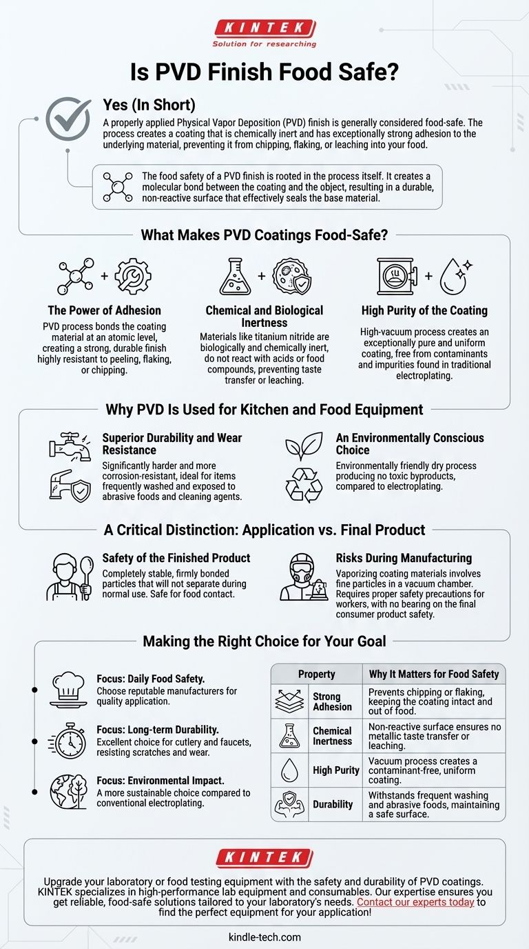 PVD仕上げは食品に安全ですか？キッチン用品に耐久性のある無毒なコーティングを施しましょう ビジュアルガイド