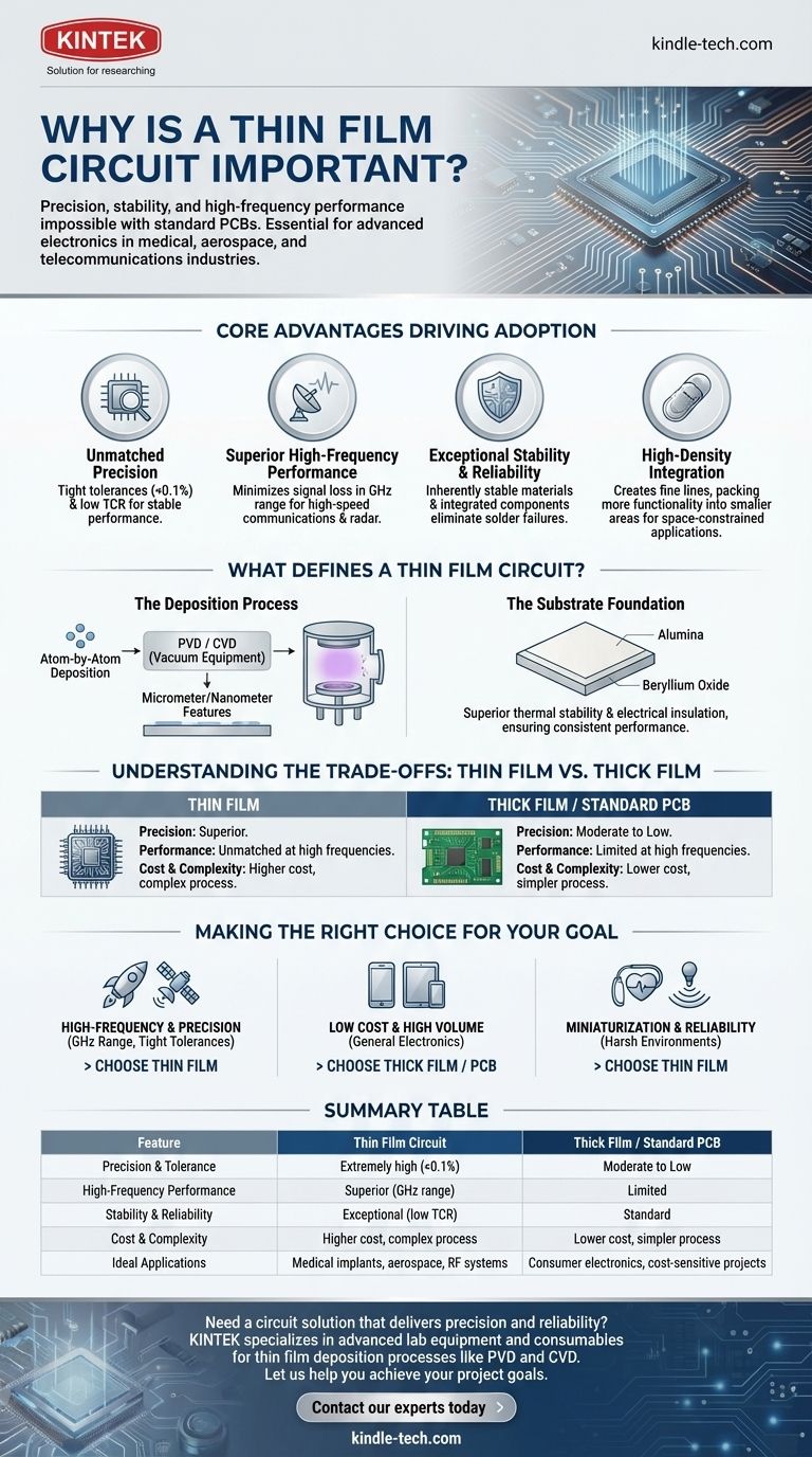 ¿Por qué es importante un circuito de película delgada? Logre una precisión inigualable para la electrónica de alta frecuencia Guía Visual