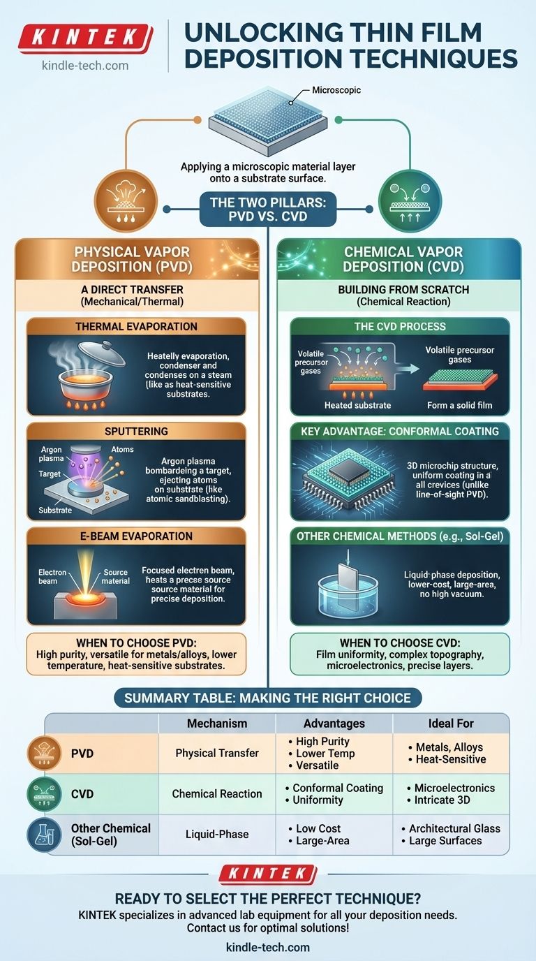 Was sind Dünnschichtabscheidungsverfahren? PVD vs. CVD für Ihre Anwendung erklärt Visuelle Anleitung