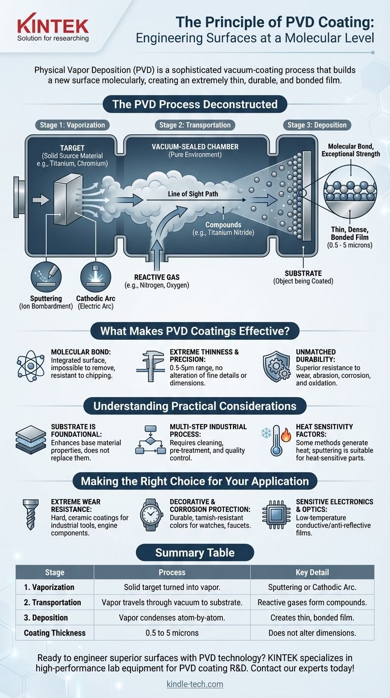 Qual è il principio del rivestimento PVD? Svela i segreti dell'ingegneria delle superfici durevoli e ad alte prestazioni Guida Visiva