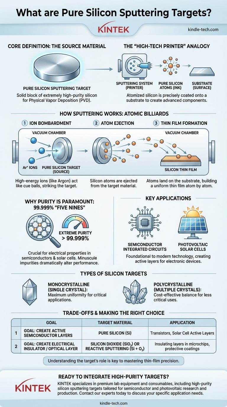 순수 실리콘 스퍼터링 타겟이란 무엇인가요? 고성능 박막을 위한 정밀 소스 시각적 가이드