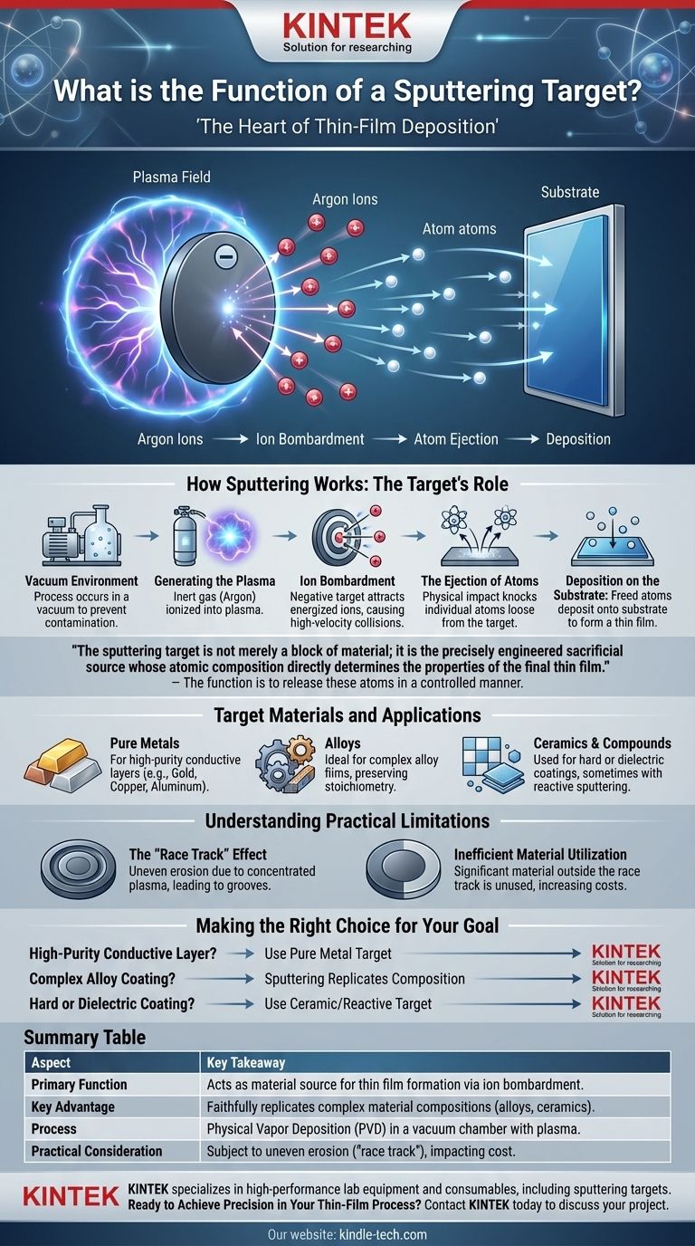 ما هي وظيفة هدف الرش (Sputtering Target)؟ المفتاح للترسيب عالي الجودة للأغشية الرقيقة دليل مرئي