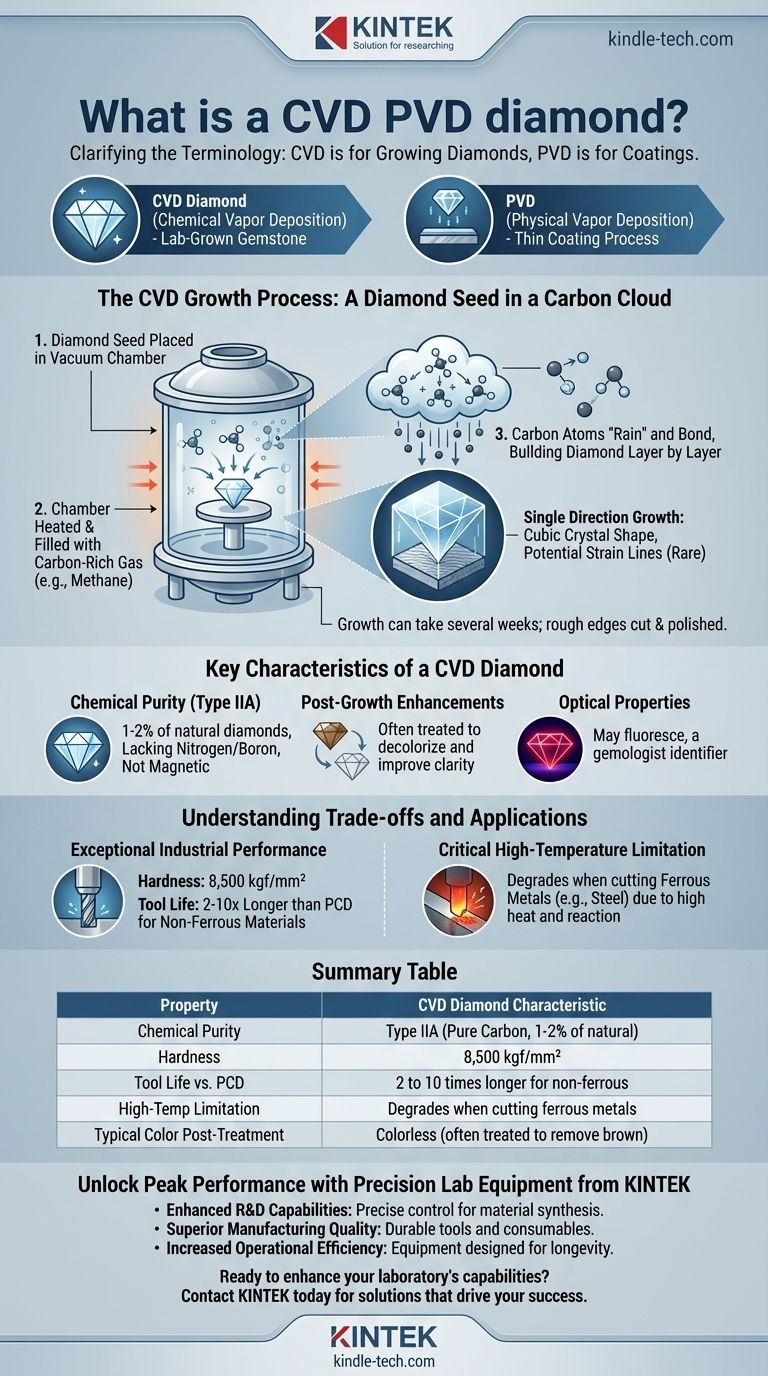 O que é um diamante CVD PVD? Um Guia para Diamantes Cultivados em Laboratório e Suas Aplicações Guia Visual