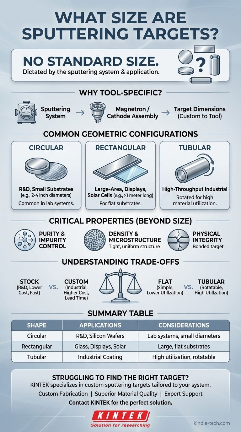 ¿Qué tamaño tienen los blancos de pulverización catódica? Formas y tamaños personalizados para su sistema de deposición Guía Visual