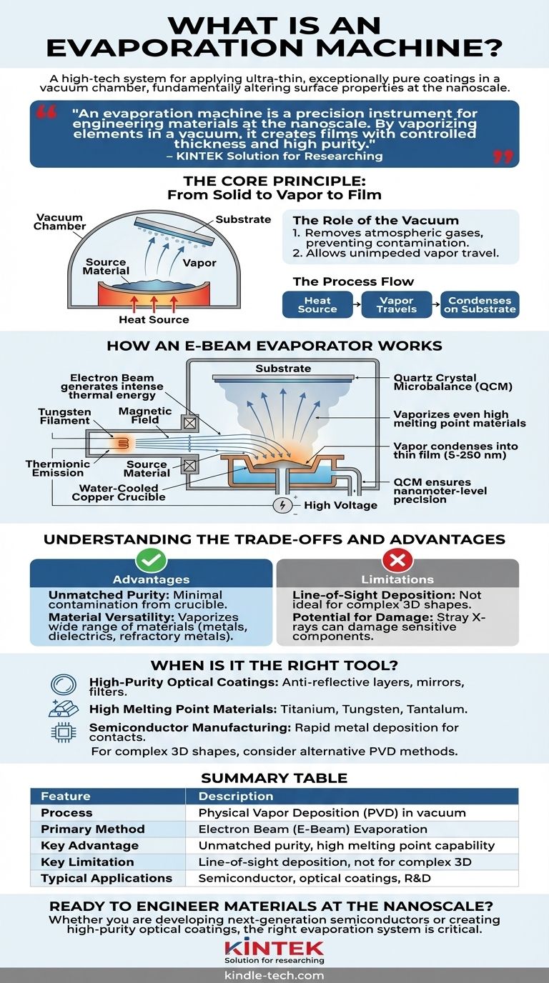 O que é uma máquina de evaporação? Deposição de Filme Fino de Precisão para Aplicações de Alta Tecnologia Guia Visual