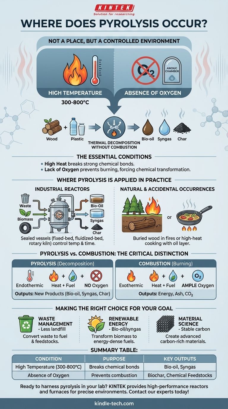Wo findet die Pyrolyse statt? Die Kraft der kontrollierten thermischen Zersetzung entschlüsselt Visuelle Anleitung