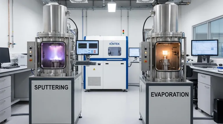 ¿Cuál es la diferencia entre la pulverización catódica (sputtering) y la evaporación? Elija el método PVD adecuado para películas delgadas superiores