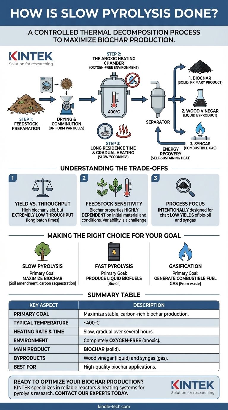 Comment fonctionne la pyrolyse lente ? Un guide étape par étape pour une production efficace de biochar Guide Visuel