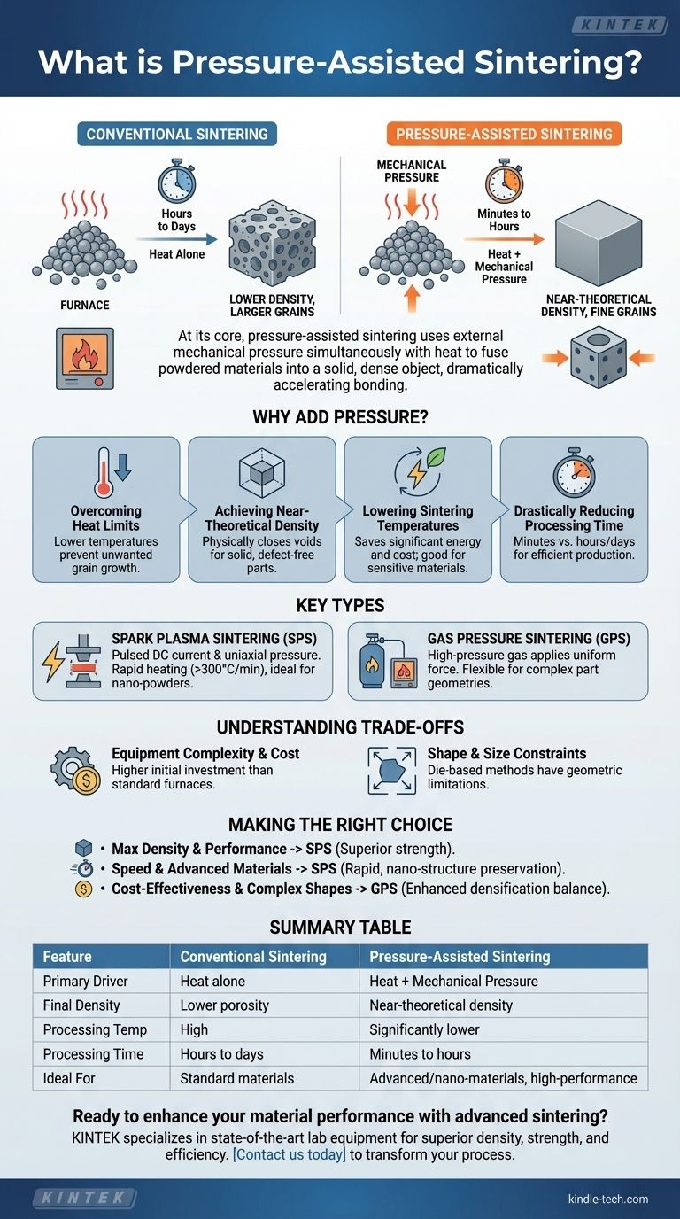 Qu'est-ce que le frittage assisté par pression ? Obtenez des matériaux plus denses et plus solides plus rapidement Guide Visuel