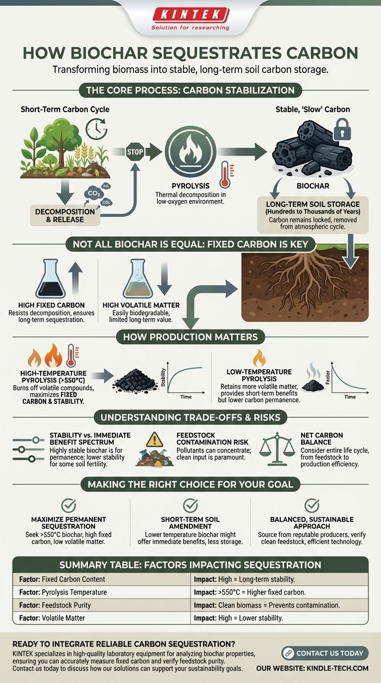 Wie beeinflusst Biokohle die Kohlenstoffbindung? Biomasse in eine dauerhafte Kohlenstoffsenke verwandeln Visuelle Anleitung