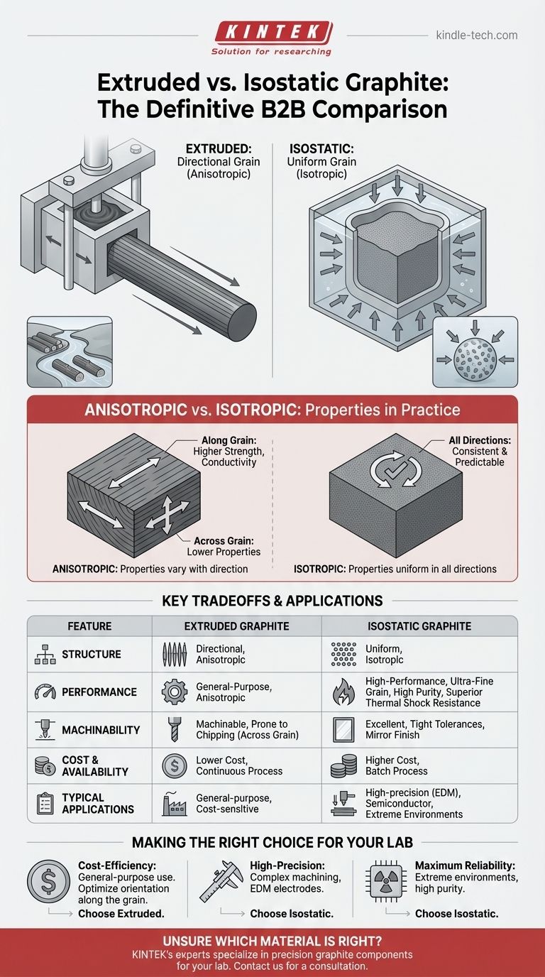 ¿Cuál es la diferencia entre el grafito extruido e isostático? Una guía para elegir el material adecuado Guía Visual