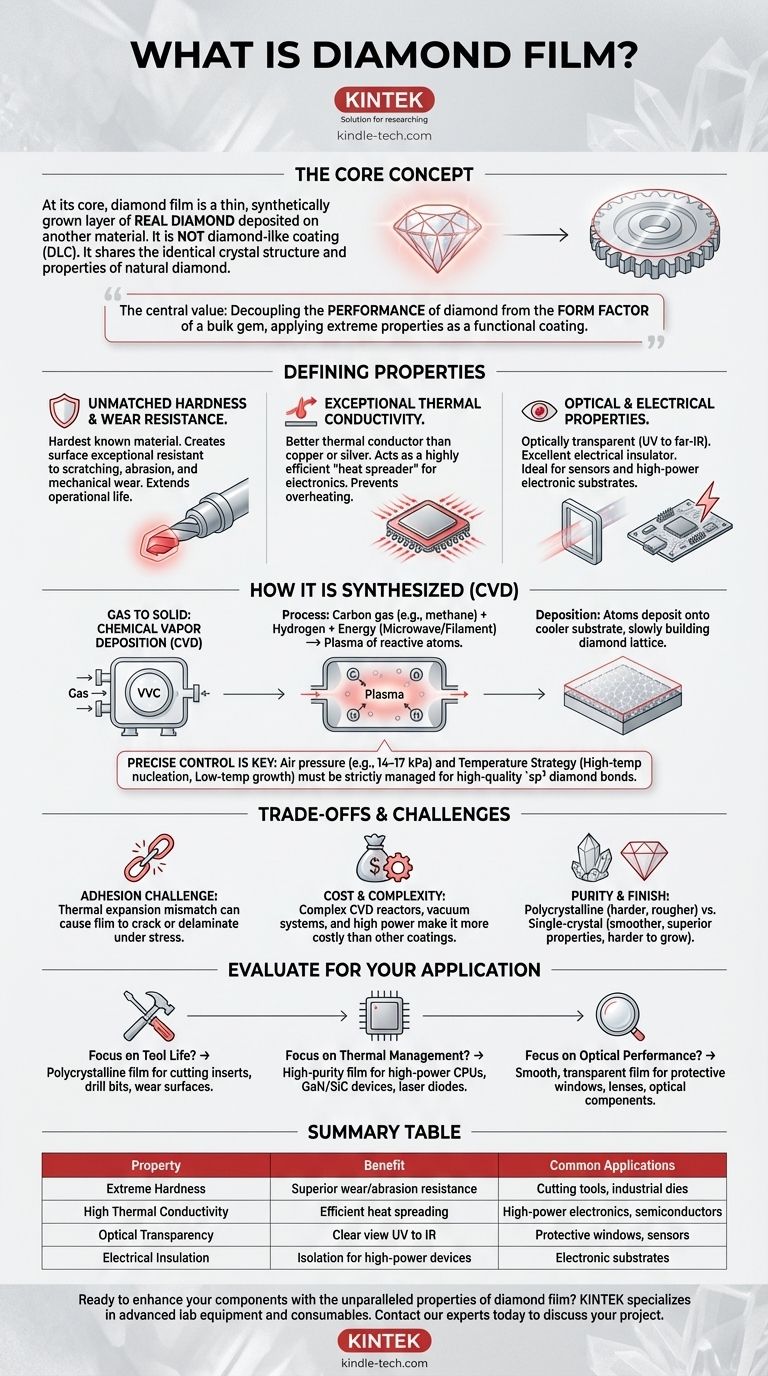 什么是金刚石薄膜？为您的应用解锁极致硬度和导热性 图解指南