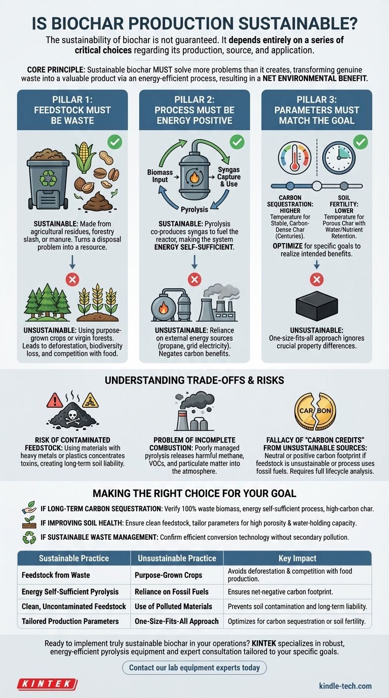 Является ли производство биоугля устойчивым? Раскрывая истинное поглощение углерода и здоровье почвы Визуальное руководство