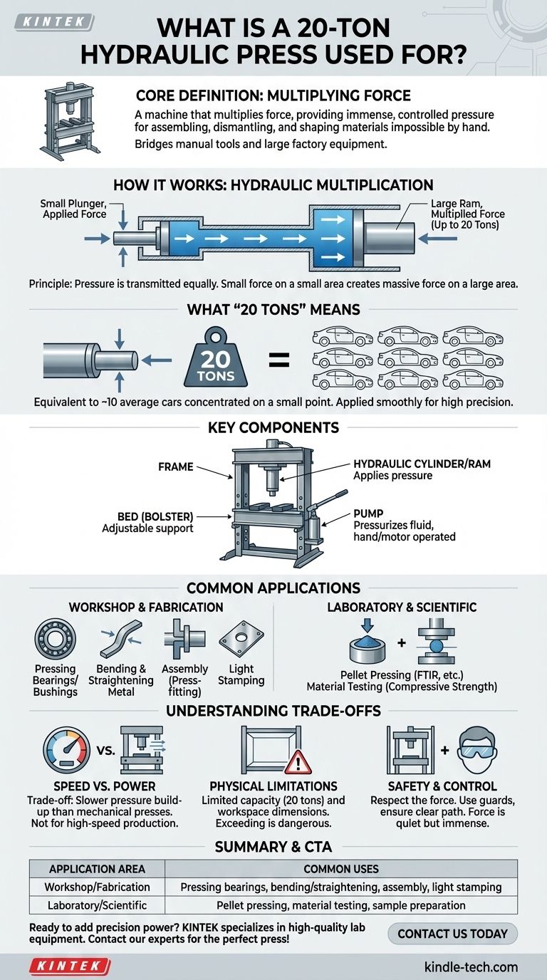 ¿Para qué se utiliza una prensa hidráulica de 20 toneladas? Fuerza de precisión para talleres y laboratorios Guía Visual