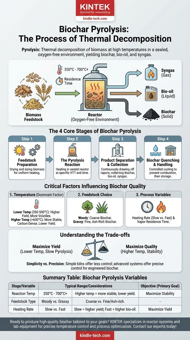 바이오차를 만드는 열분해 과정은 무엇입니까? 최적의 결과를 위한 온도 및 원료 제어 시각적 가이드