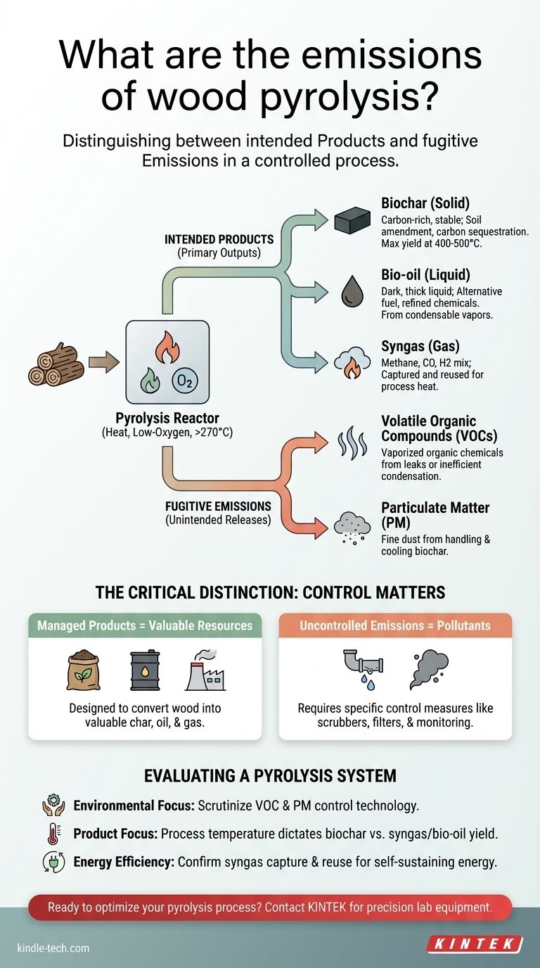 ¿Cuáles son las emisiones de la pirólisis de madera? Entendiendo los Productos vs. Contaminantes Guía Visual