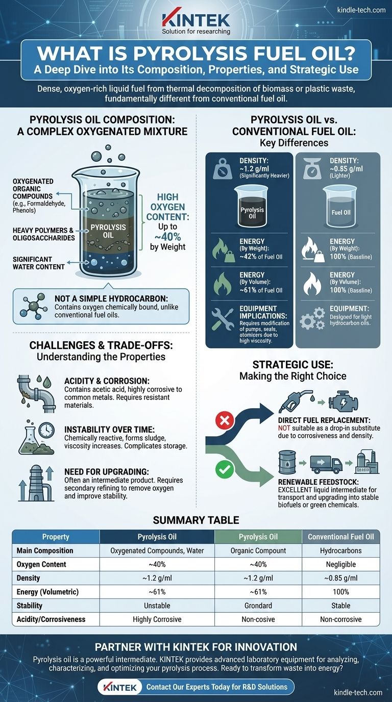 What is the fuel oil produced by pyrolysis? A Dense, Oxygen-Rich Liquid Fuel Explained Visual Guide