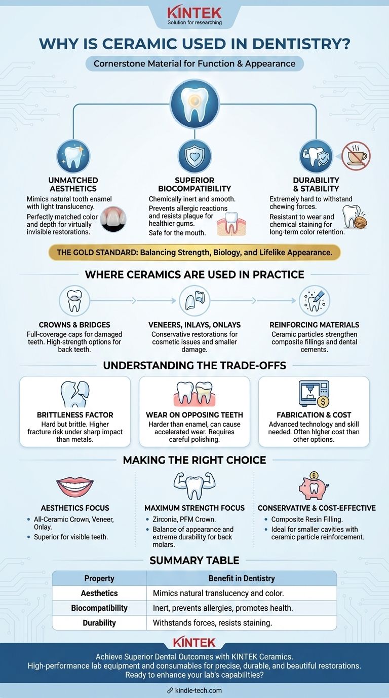 لماذا يُستخدم السيراميك في طب الأسنان؟ للترميمات الجمالية والمتوافقة حيوياً والمتينة دليل مرئي