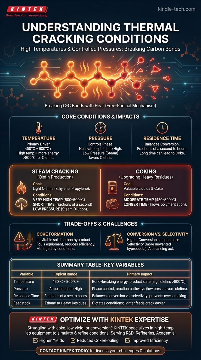ما هي شروط التكسير الحراري؟ تحقيق التحويل الأمثل للهيدروكربونات بتحكم دقيق دليل مرئي