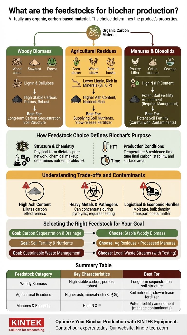 Quali sono le materie prime per la produzione di biochar? Scegli il materiale giusto per la tua applicazione Guida Visiva