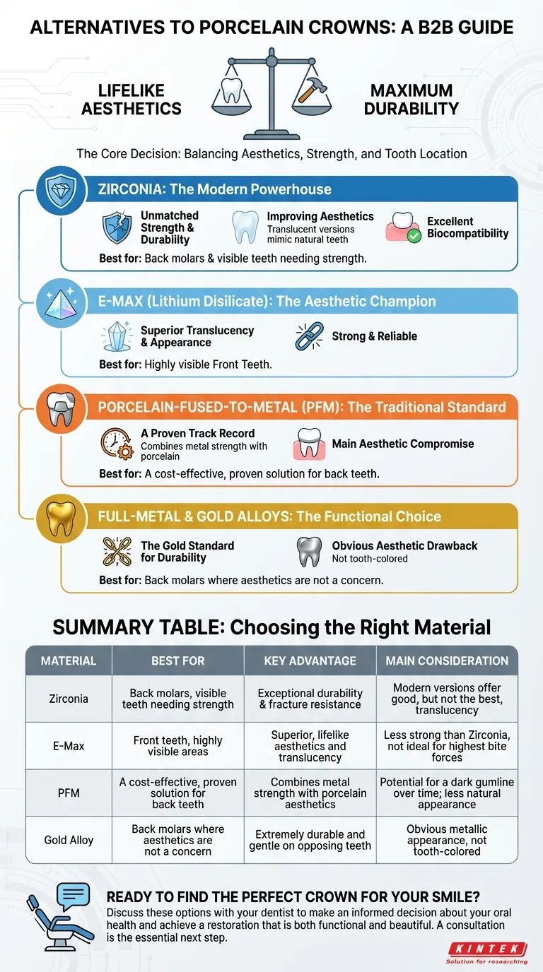 Existe-t-il une alternative à la couronne en porcelaine ? Découvrez vos meilleures options pour la force et l'esthétique Guide Visuel