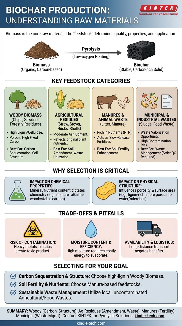 Quais são as matérias-primas para a produção de biochar? Escolha a matéria-prima certa para os seus objetivos Guia Visual