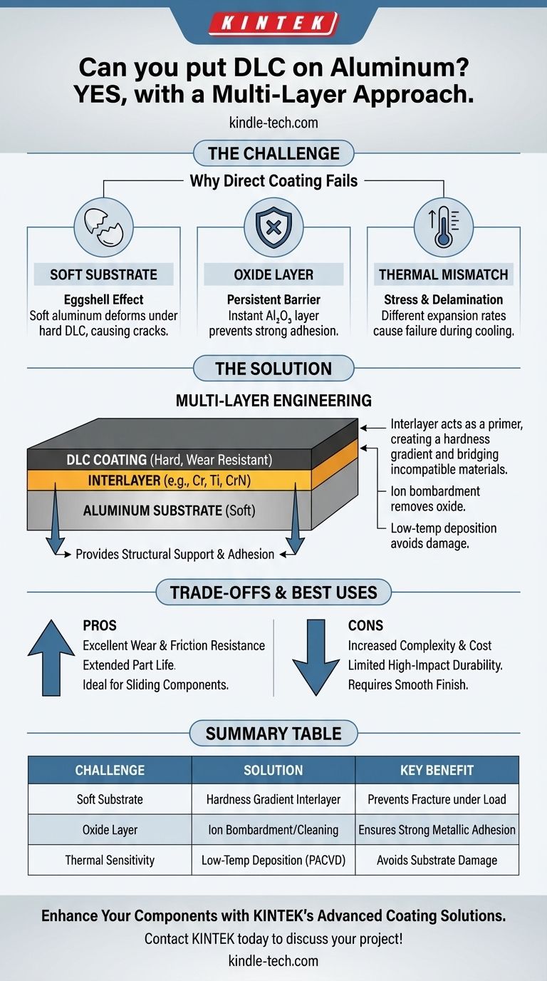 هل يمكن طلاء الألومنيوم بالكربون الشبيه بالألماس (DLC)؟ نعم، باستخدام عملية طلاء متعددة الطبقات الصحيحة. دليل مرئي