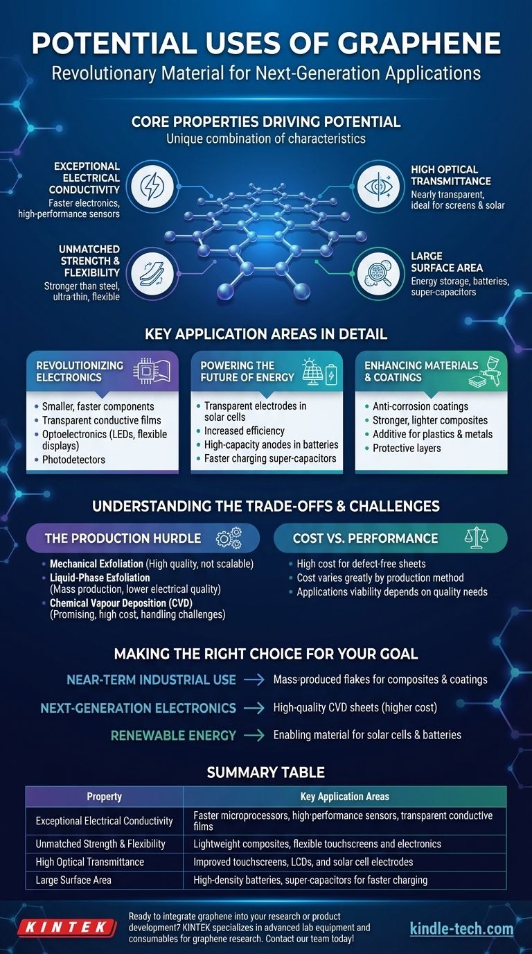 グラフェンの潜在的な用途は何ですか？次世代エレクトロニクス、エネルギー、材料の可能性を解き放つ ビジュアルガイド