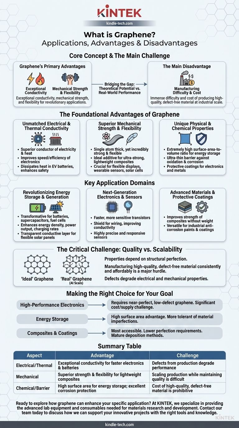 What is graphene applications advantages and disadvantages? Unlocking the Potential vs. Production Reality Visual Guide