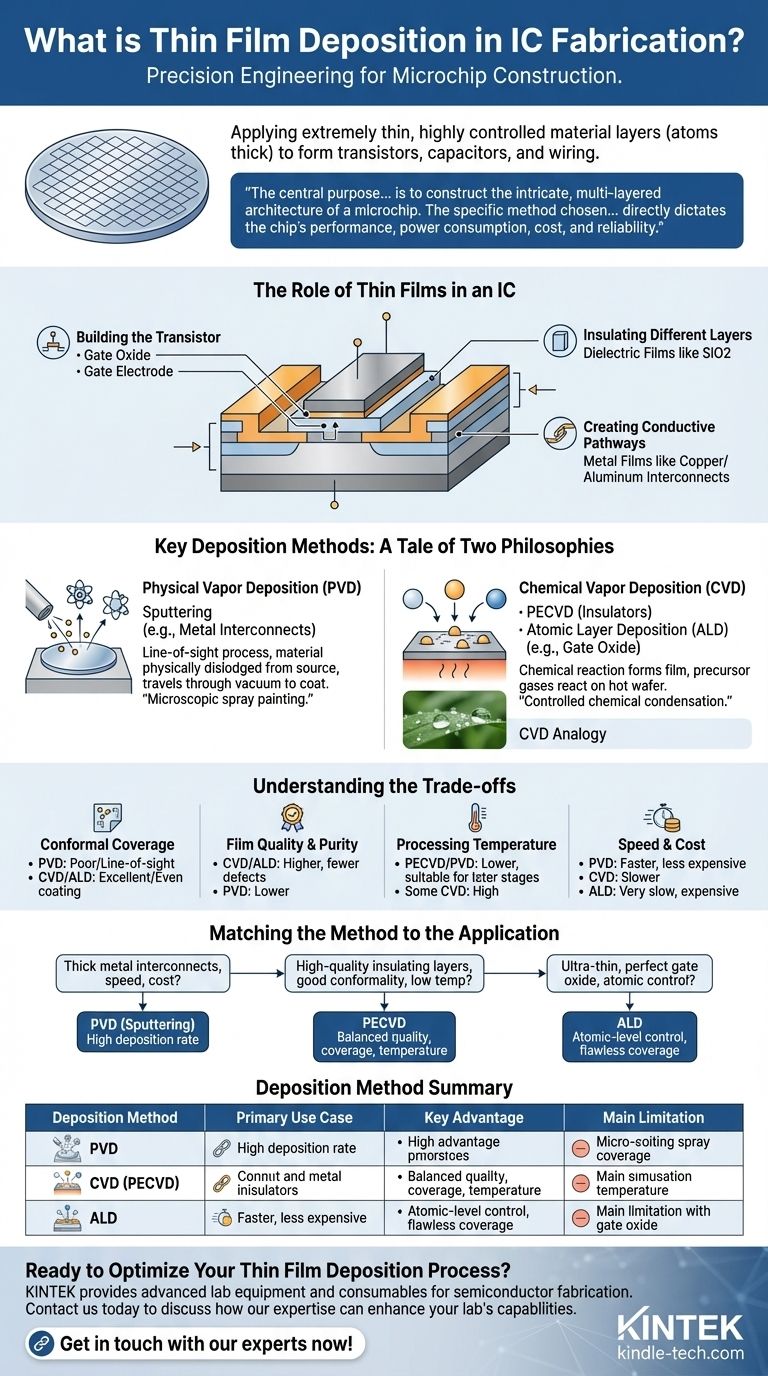 IC 제조에서 박막 증착이란 무엇인가요? 마이크로칩의 핵심 레이어를 구축하세요 시각적 가이드