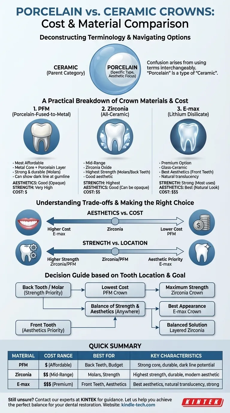 Qual é mais barato, coroa de porcelana ou cerâmica? Um guia prático sobre custos e materiais de coroas dentárias Guia Visual