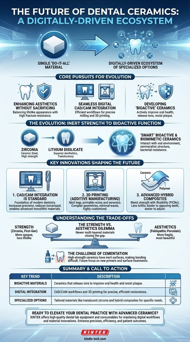 ¿Cuál es el futuro de la cerámica dental? Un cambio impulsado digitalmente hacia materiales especializados y bioactivos Guía Visual