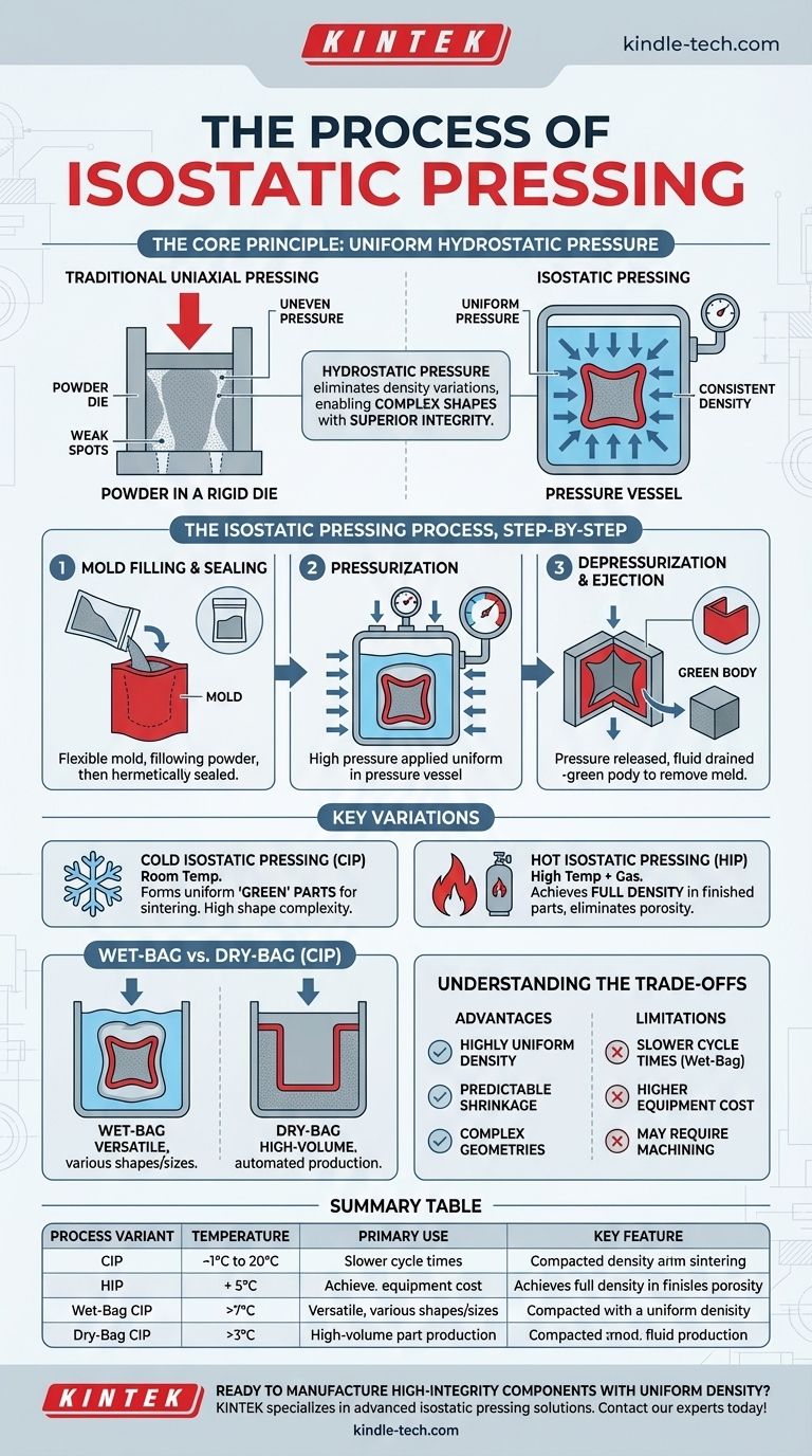 Qual è il processo di pressatura isostatica? Ottenere densità uniforme e forme complesse Guida Visiva