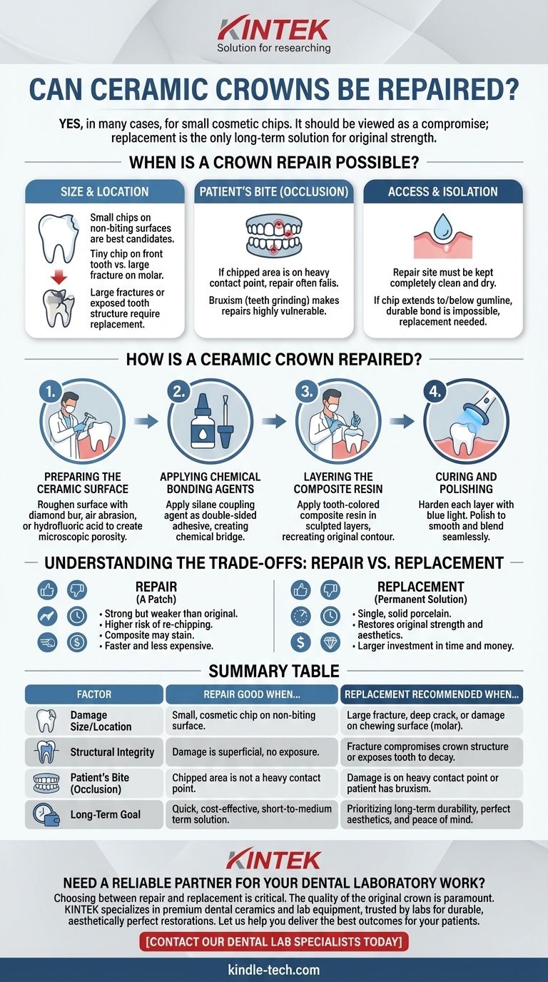 세라믹 크라운 수리가 가능한가요? 손상 평가에 대한 치과의사의 안내 시각적 가이드