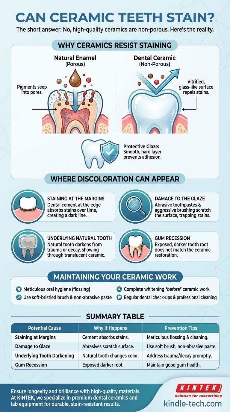 Les dents en céramique peuvent-elles se tacher ? Pourquoi les céramiques dentaires de haute qualité résistent à la décoloration Guide Visuel
