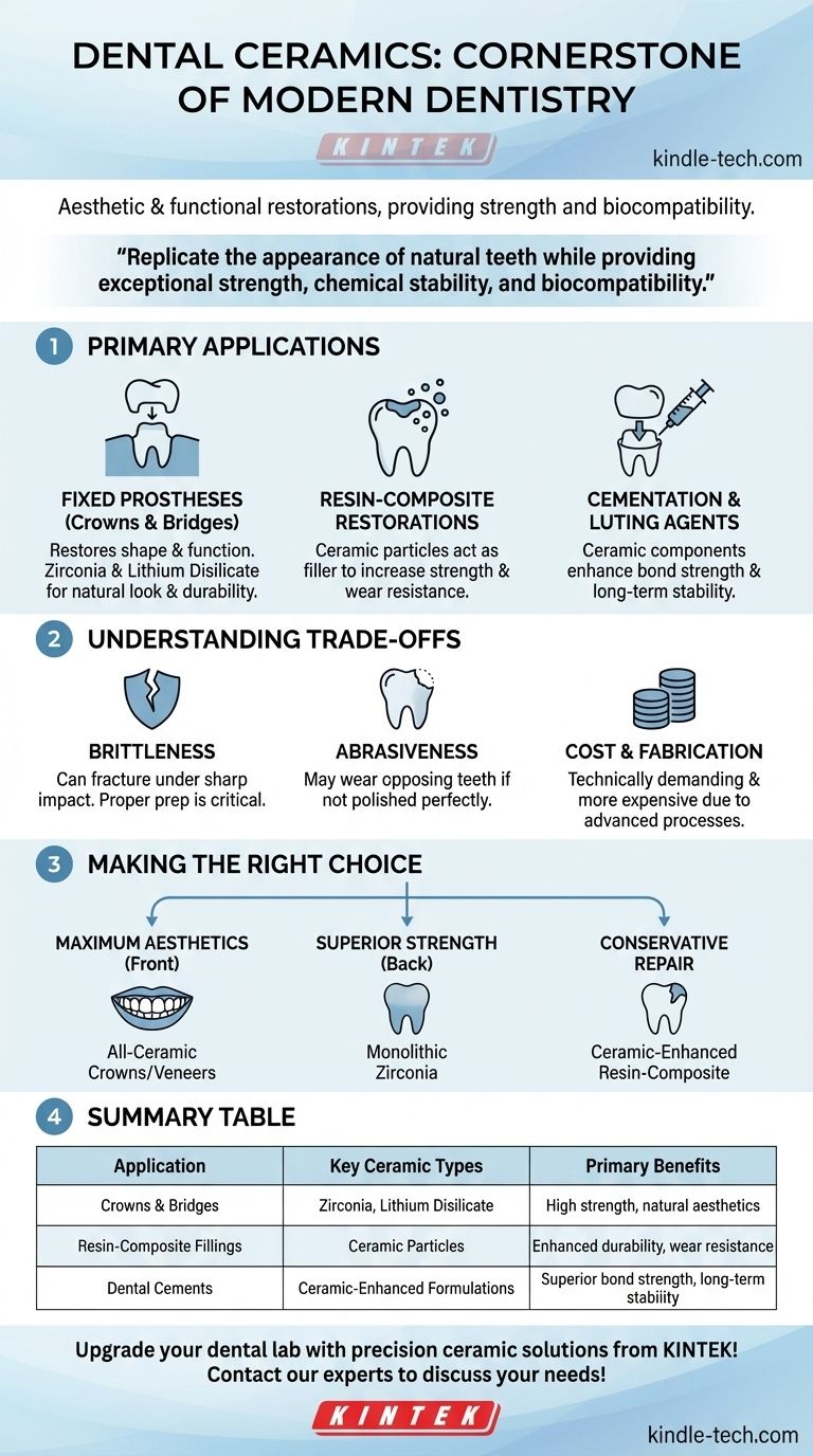 치과용 세라믹은 어디에 사용되나요? 심미적이고 내구성이 뛰어난 크라운 및 충전재로 치아 복원 시각적 가이드