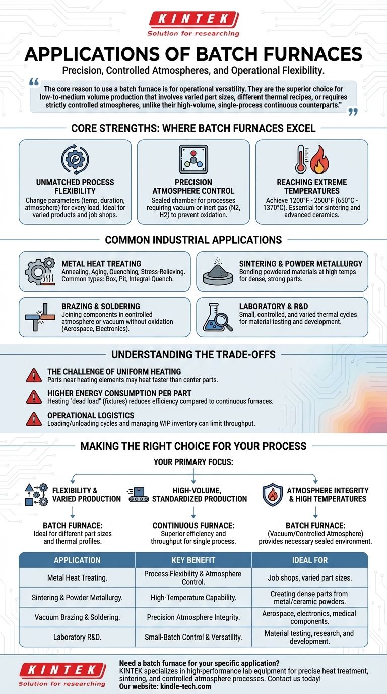배치로의 응용 분야는 무엇입니까? 금속, 세라믹 등을 위한 정밀 가열 시각적 가이드