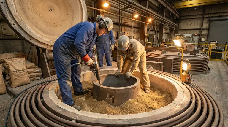 كيف يتم تبطين فرن الحث؟ أتقن الخطوات الحاسمة لوعاء بوتقة آمن ومتين