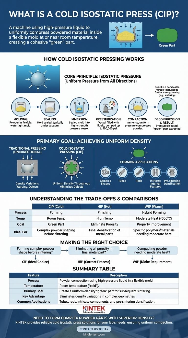 Cos'è una pressa isostatica a freddo? Ottieni una compattazione uniforme della polvere per parti complesse Guida Visiva